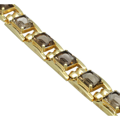 Vintage Gouden Armband bezet met Rookkwarts