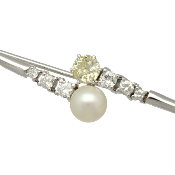 Art Deco Broche Diamanten parel