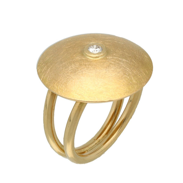18 Krt. Gouden Ring met Briljant.Handgemaakt