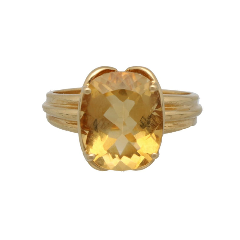 14Krt. gouden vintage ring met Citrien 4