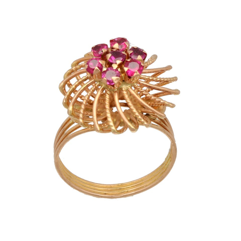 14Krt. gouden Vintage ring met robijn 2
