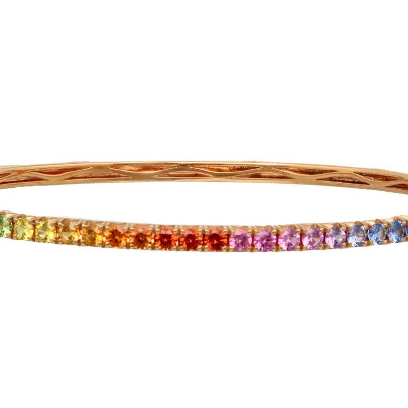 18 krt Rainbow armband bezet met Saffieren 5