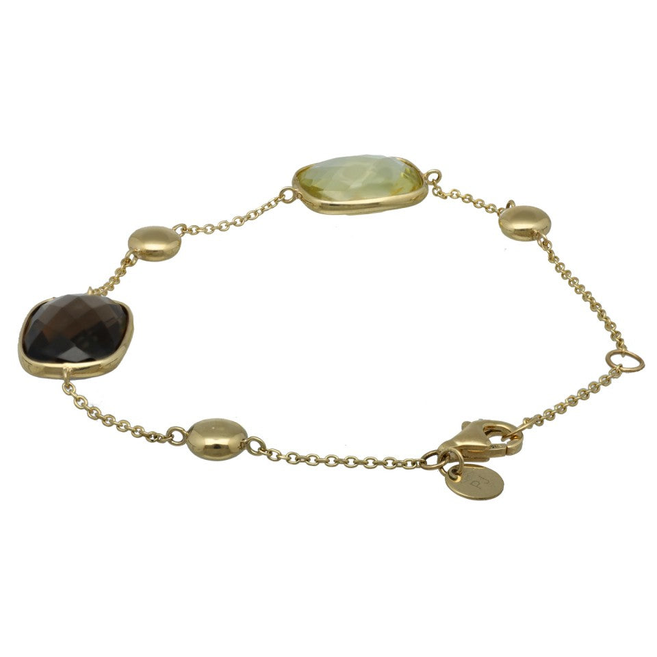 14 krt gouden armband met Topaas- Citrien 1