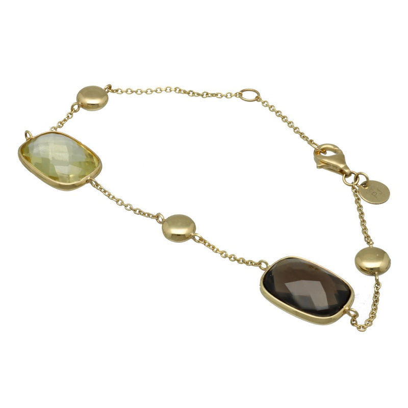 14 krt gouden armband met Topaas- Citrien 2