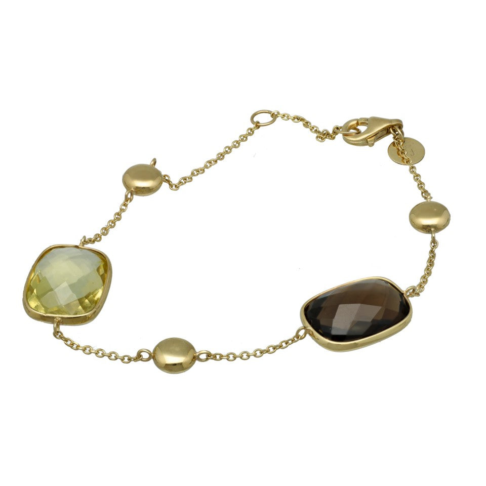 14 krt gouden armband met Topaas- Citrien 3