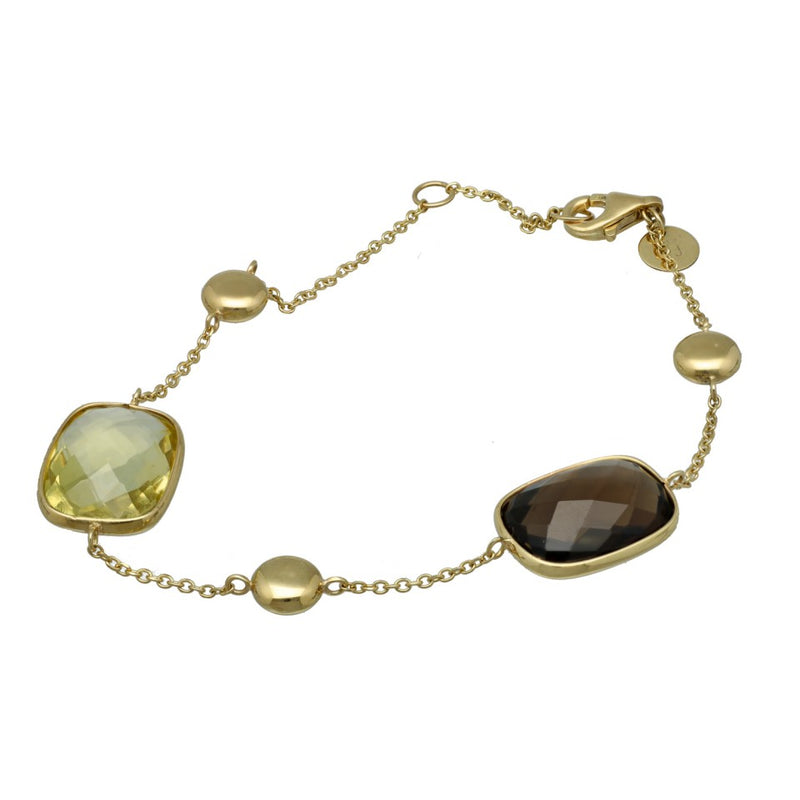 14 krt gouden armband met Topaas- Citrien 3
