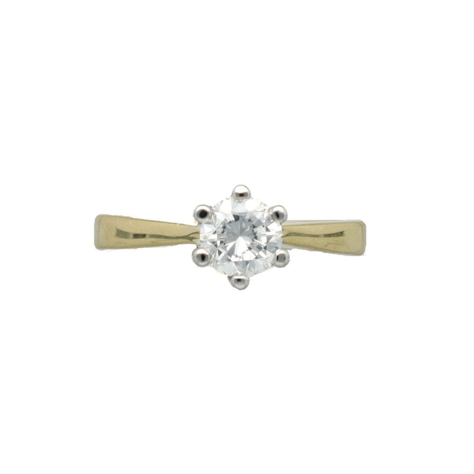 14Krt. geelgouden Solitaire ring 0.67Ct. 4