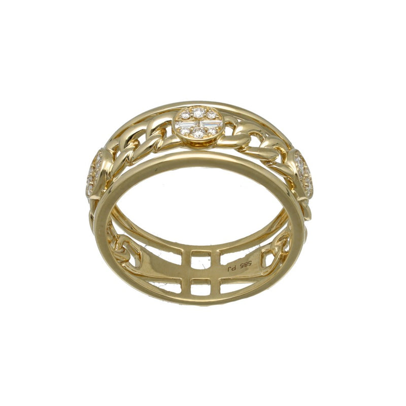 14Krt. gouden gourmet ring Briljant & Baguette 2