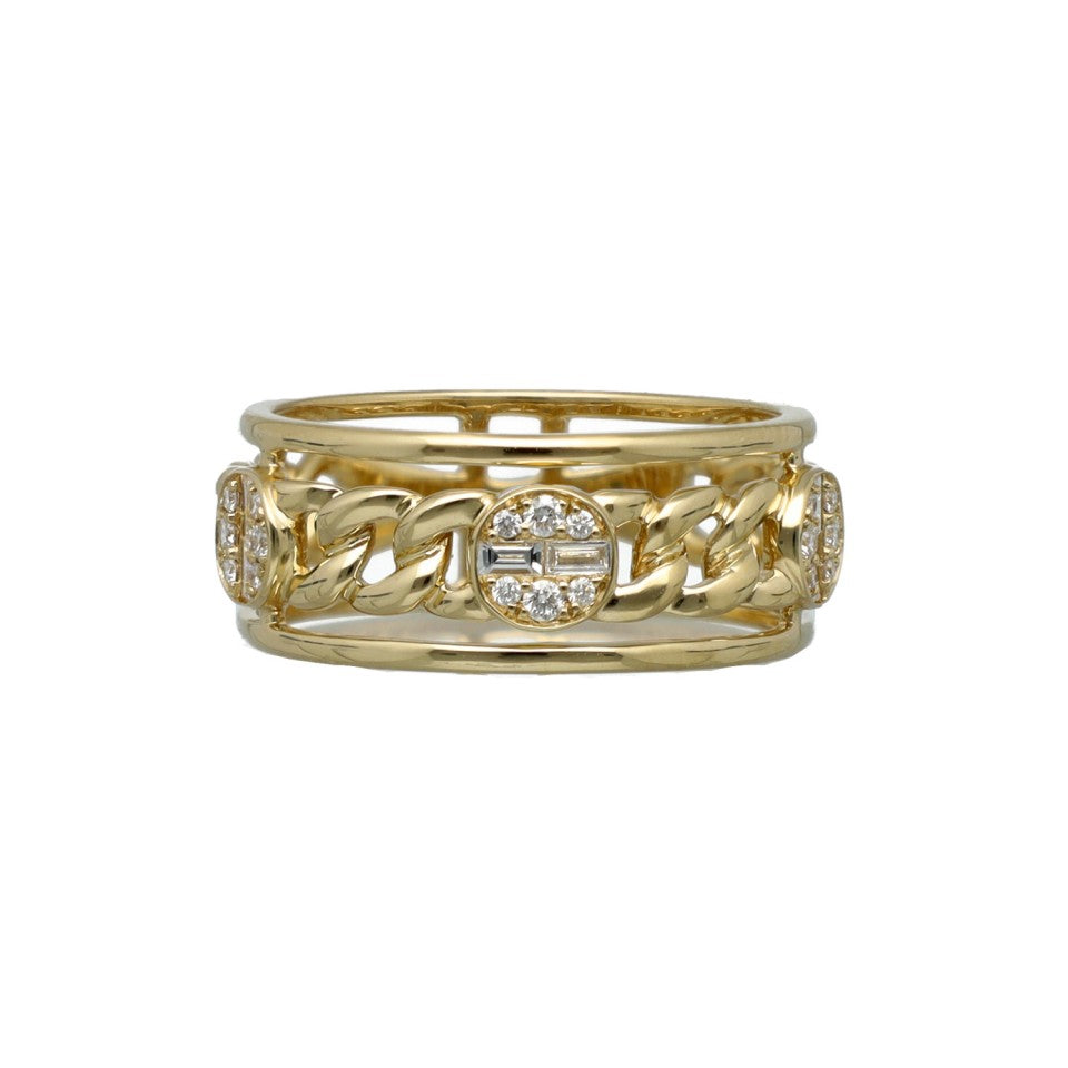 14Krt. gouden gourmet ring Briljant & Baguette 4