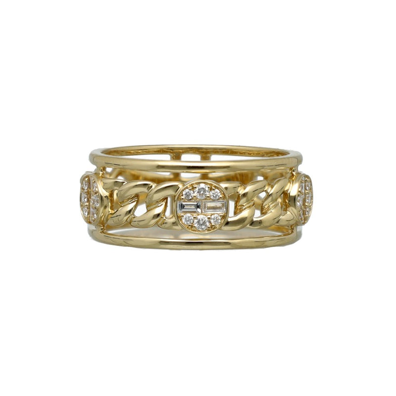 14Krt. gouden gourmet ring Briljant & Baguette 4