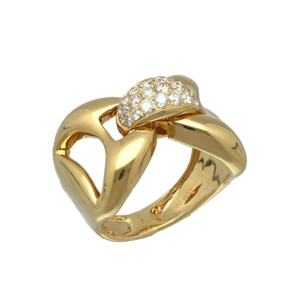 18 Krt gouden Strik ring gezet met Briljant 0.56Ct.