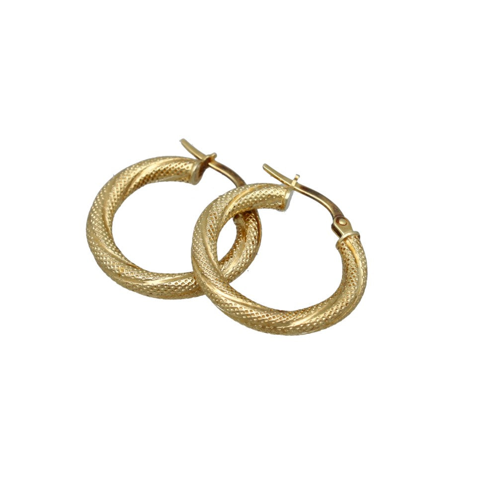 14 Krt Gouden Oorringen 21 mm 1