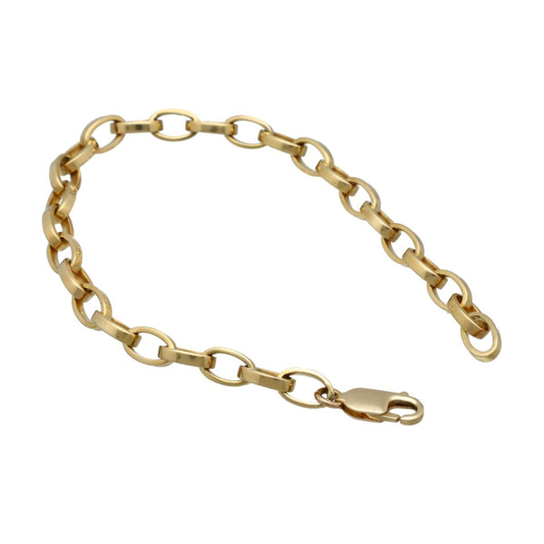18 Krt massief Gouden schakel armband.