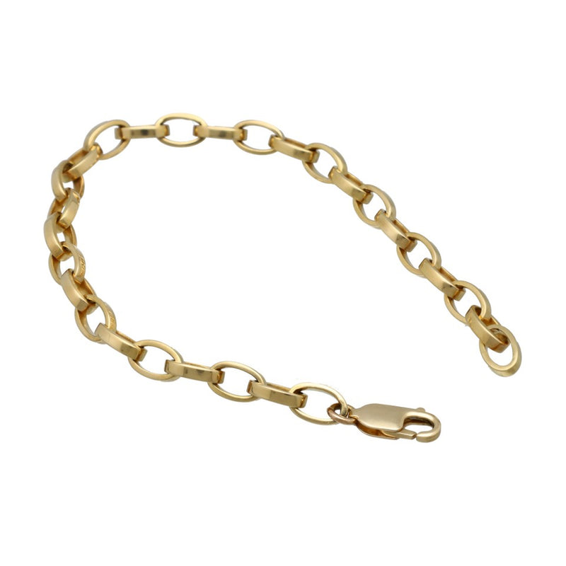 18 Krt massief Gouden schakel armband. 1