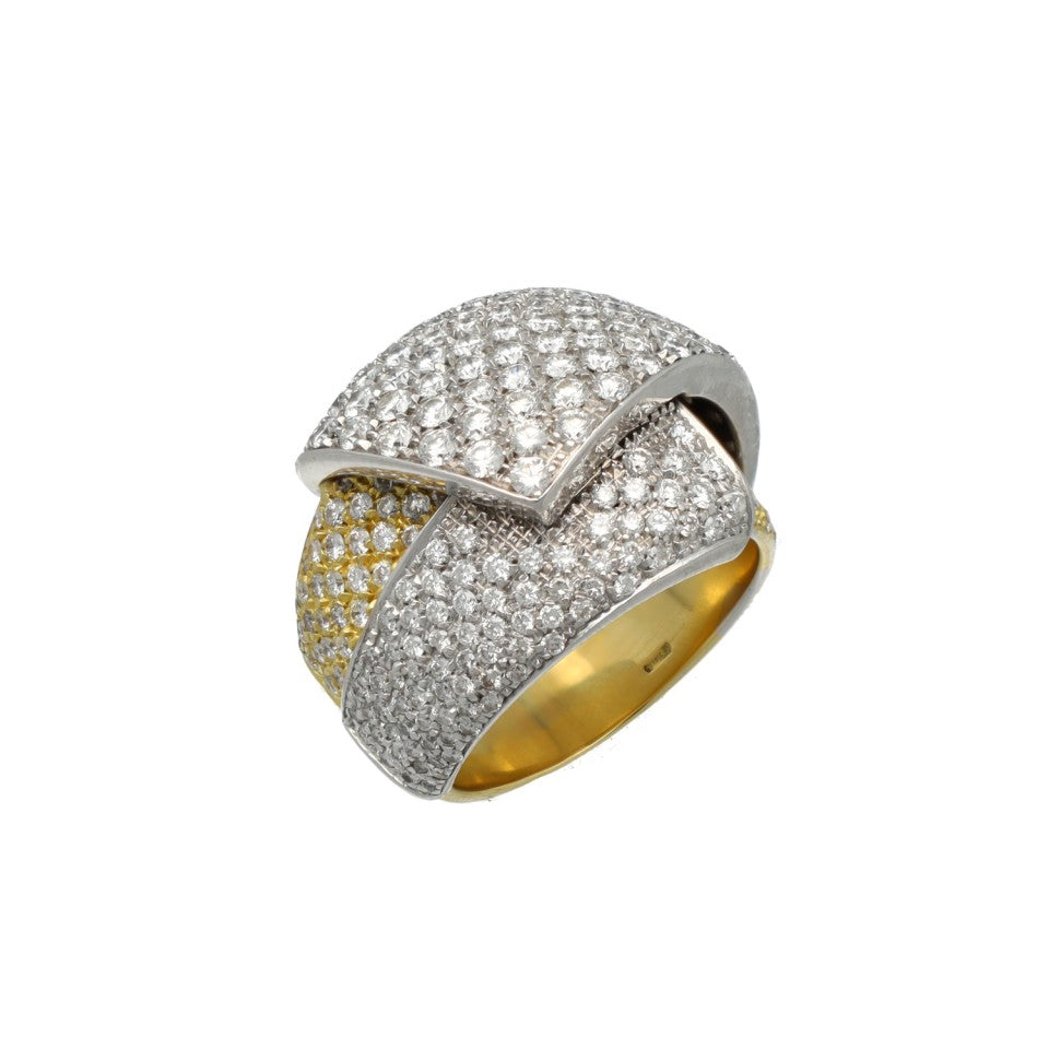 18 Krt Bi-Color Ring met ca. 2.5 Ct Briljant. 1
