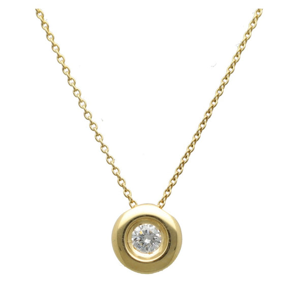 14Krt geelgouden Solitaire hanger met diamant 0.15Ct.