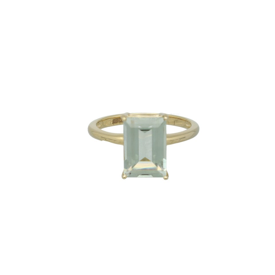 14 Krt. gouden ring Groene amethist 2