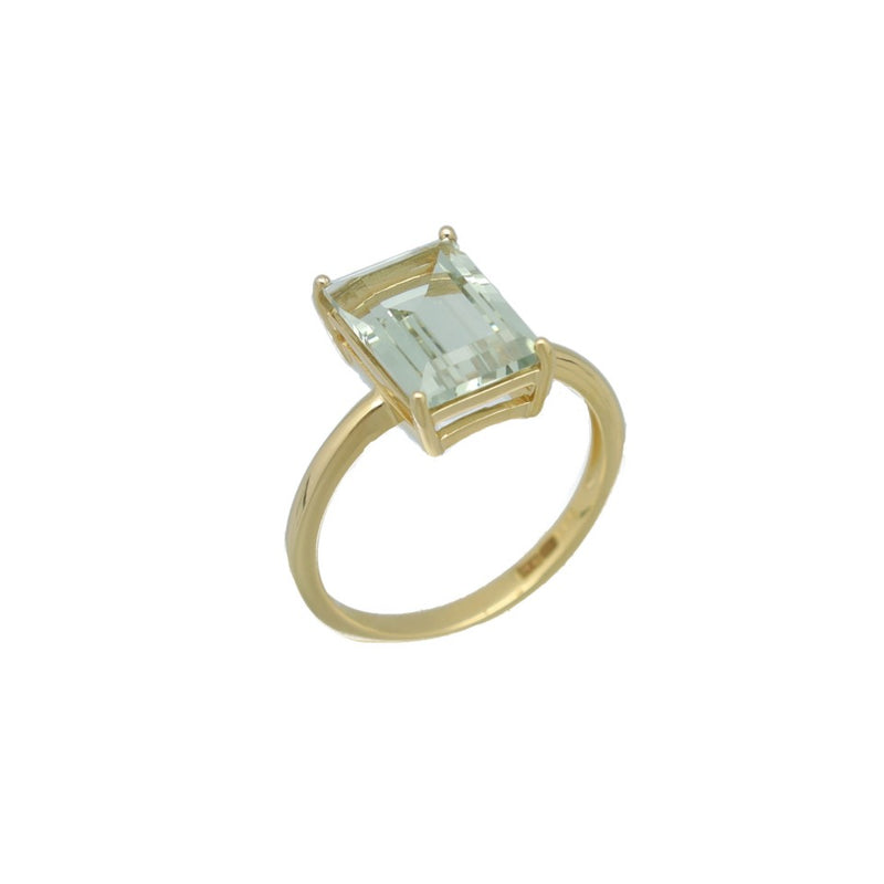 14 Krt. gouden ring Groene amethist 3