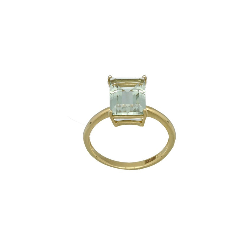 14 Krt. gouden ring Groene amethist 5