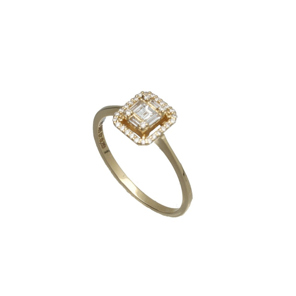14 Krt. gouden ring met diamanten. 3