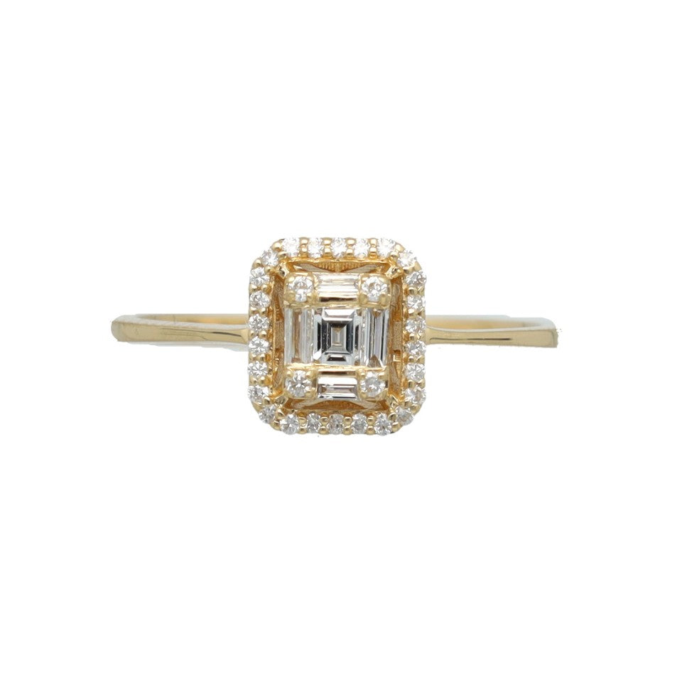 14 Krt. gouden ring met diamanten. 4