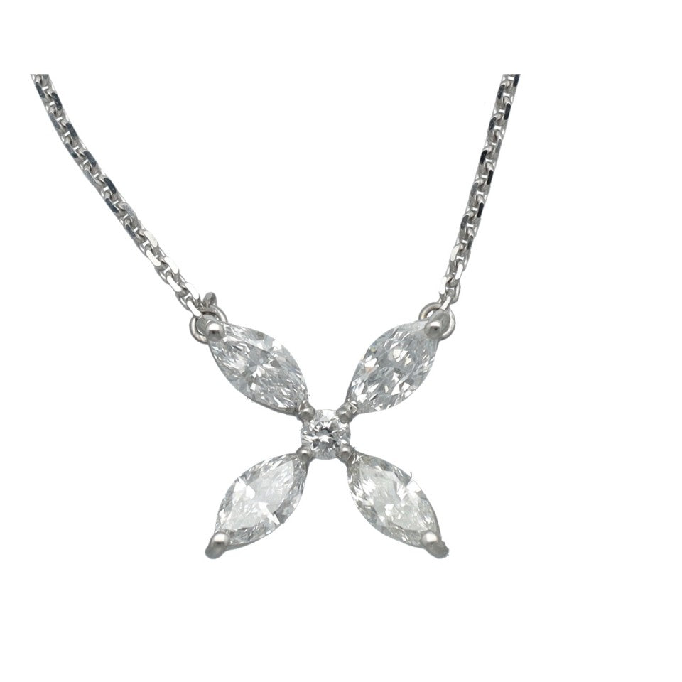 14 Krt. diamanten collier. 1