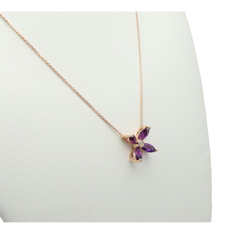 14 Krt. collier met amethist-diamant 3