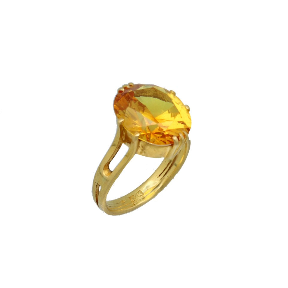 22 Krt. vintage ring met citrien 1