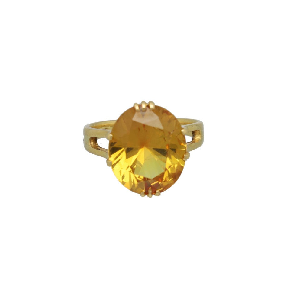 22 Krt. vintage ring met citrien 2