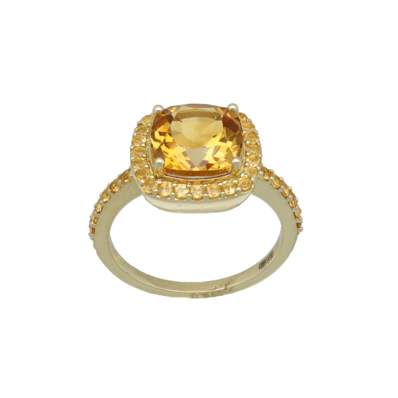 14 krt Gouden Ring Met Citrien. 2
