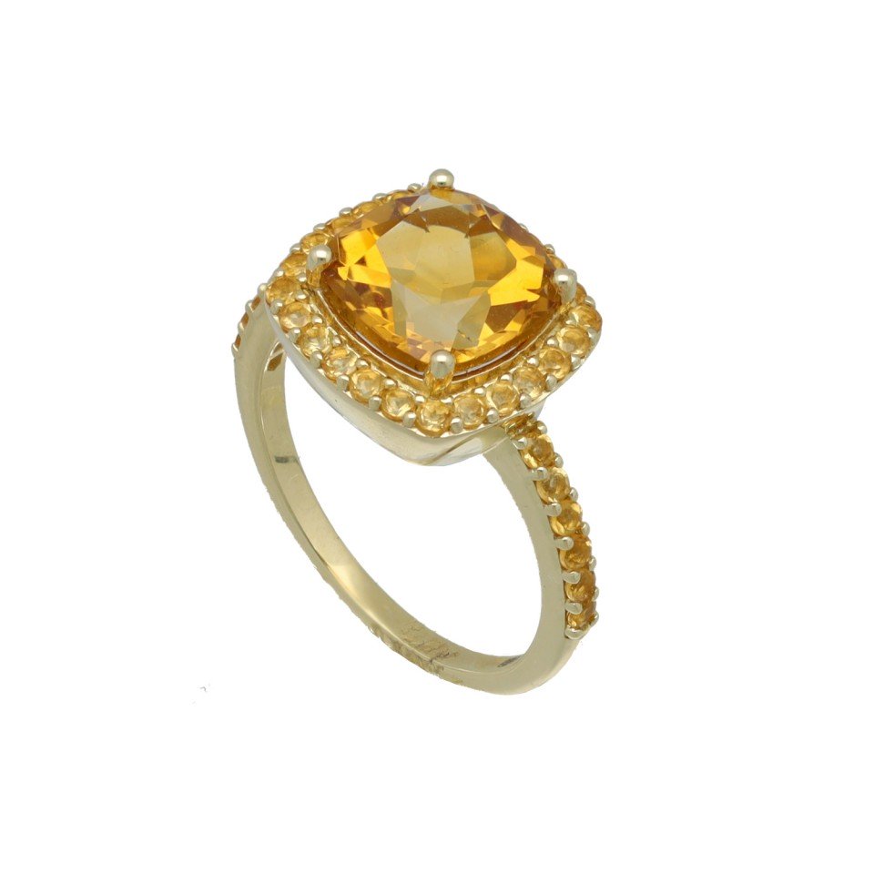 14 krt Gouden Ring Met Citrien. 3