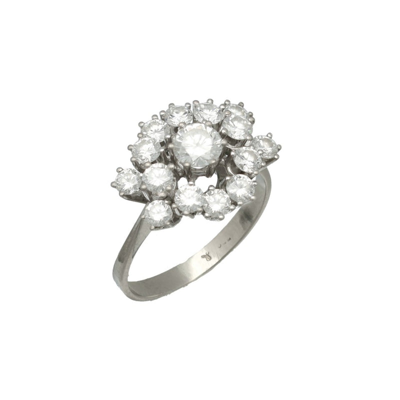 14 Krt. Entourage ring met Briljant 1.50ct 1