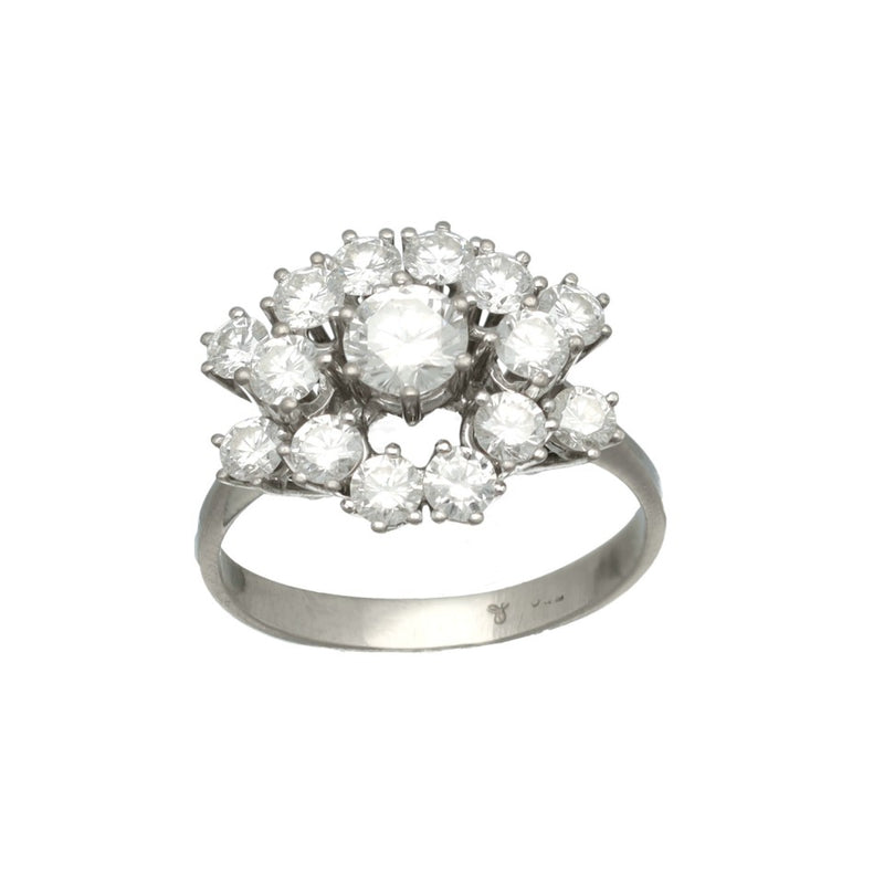 14 Krt. Entourage ring met Briljant 1.50ct 2