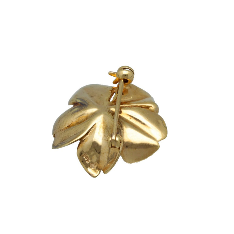 18 krt Bloem Broche met Briljant 2