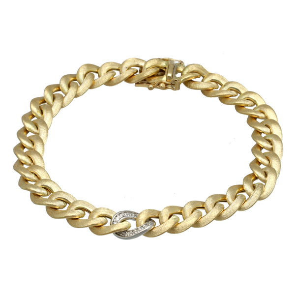 14 Krt Gouden Gourmet Armband met Briljant.