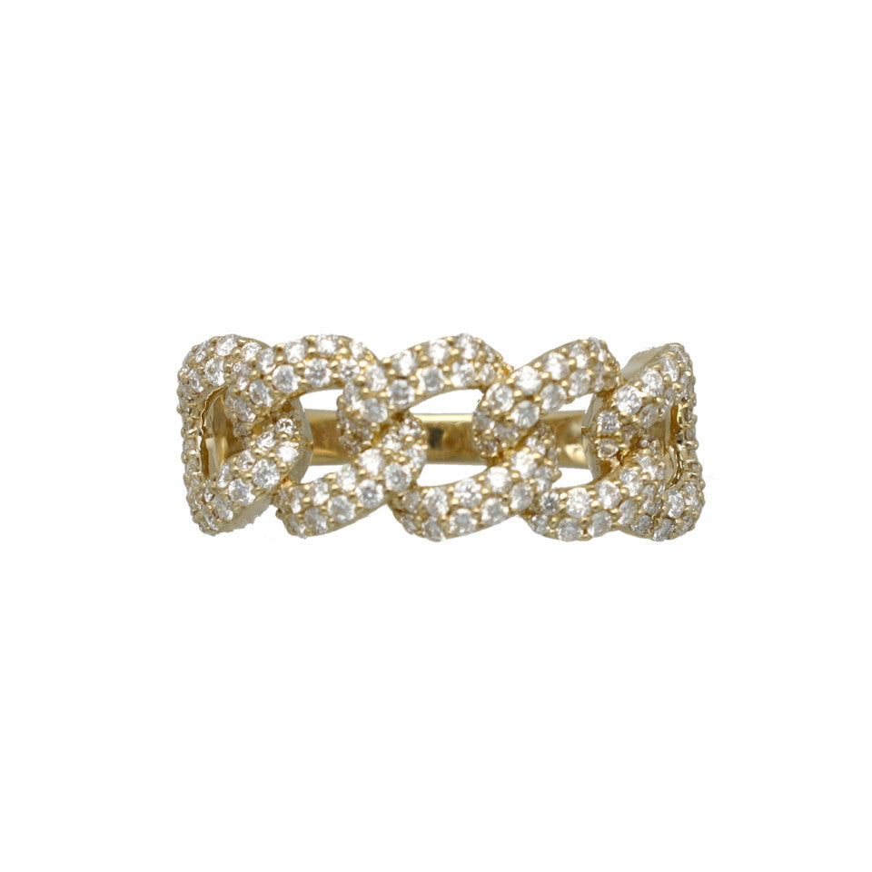 14 Krt Gouden Schakel Diamant Ring 0.94 Ct 4