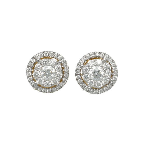 14 Krt gouden Diamant oorknoppen 0.94Ct.