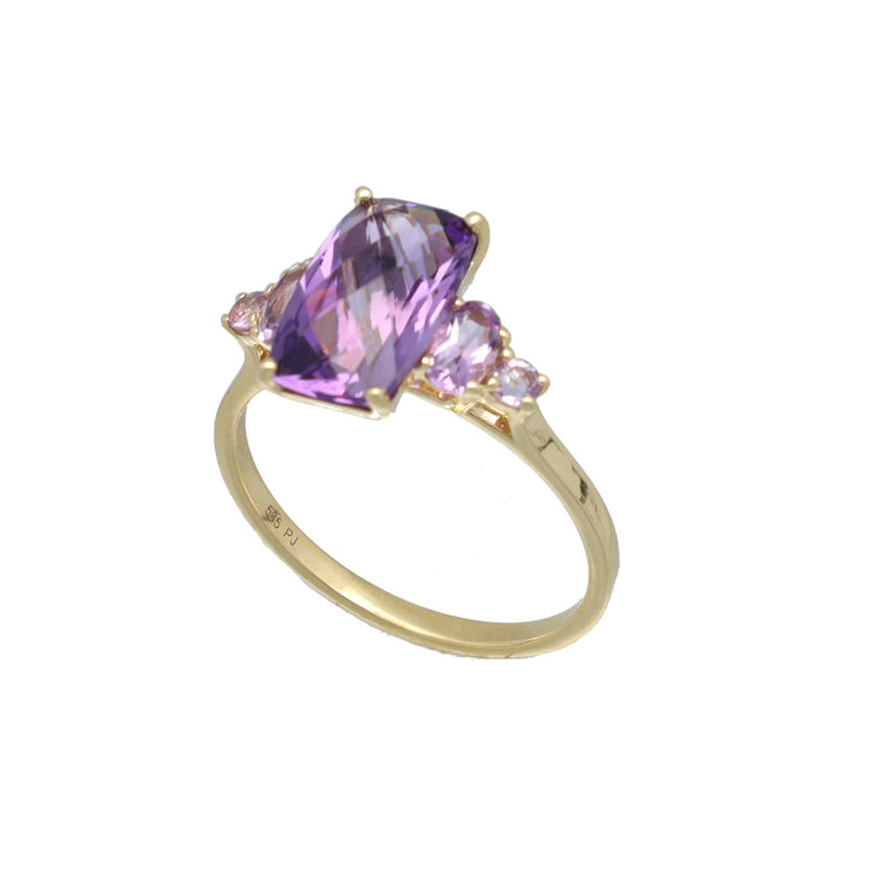 14 Krt Gouden Amethist Ring 2