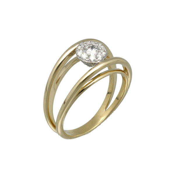 Geelgouden Fantasie ring met Briljant 0.60 Ct.