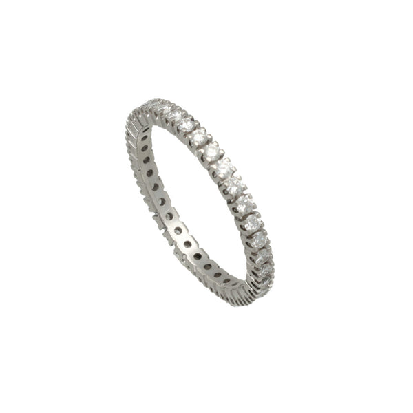 Witgouden ring rondom bezet met briljant 1.05ct