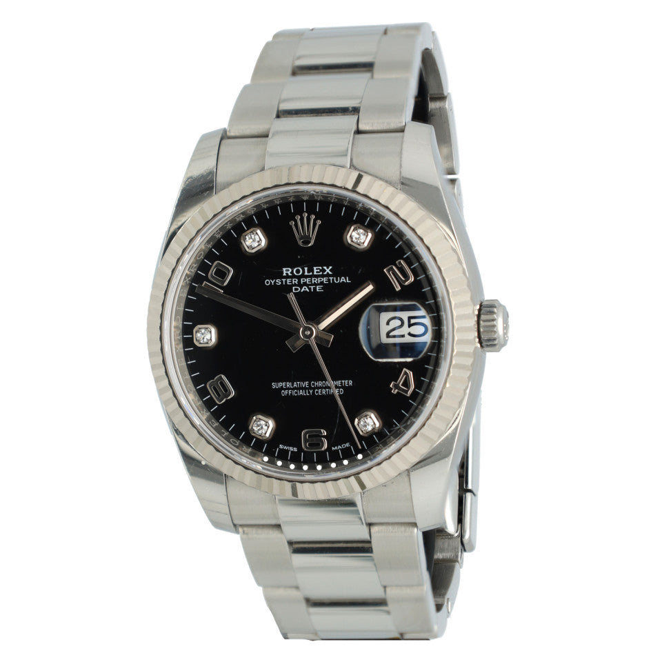 Rolex OP Date 34mm Black/diamond dial Ref. 115234 1
