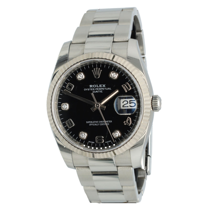 Rolex OP Date 34mm Black/diamond dial Ref. 115234 1