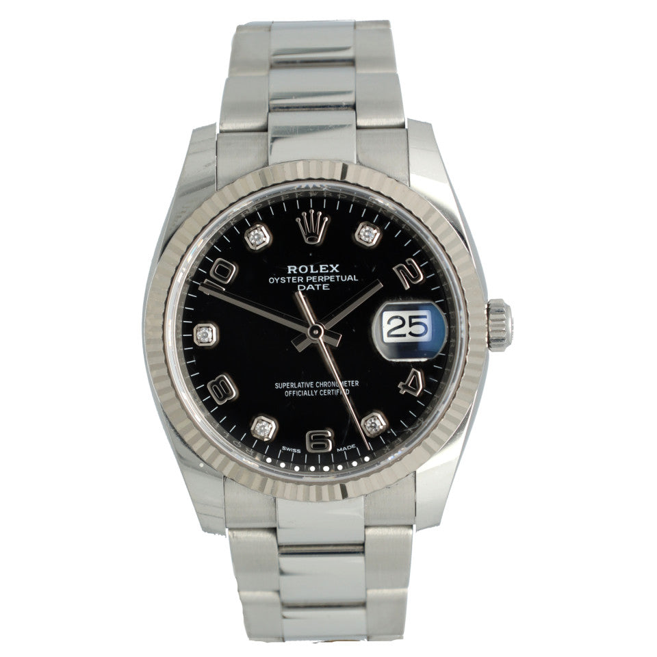 Rolex OP Date 34mm Black/diamond dial Ref. 115234 2