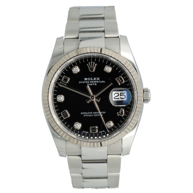 Rolex OP Date 34mm Black/diamond dial Ref. 115234 2