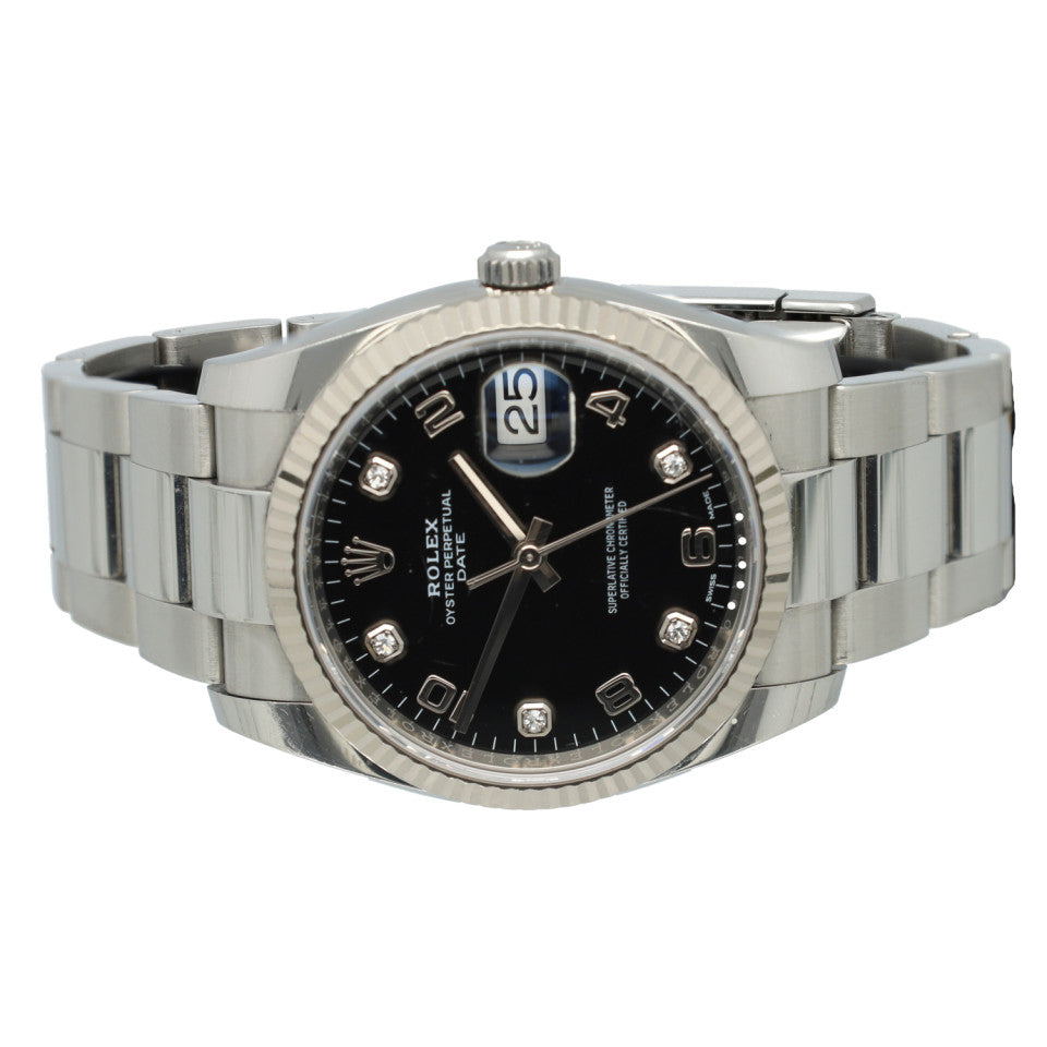 Rolex OP Date 34mm Black/diamond dial Ref. 115234 4