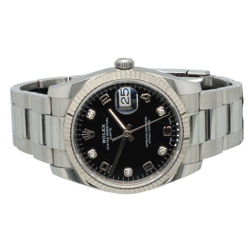 Rolex OP Date 34mm Black/diamond dial Ref. 115234 4