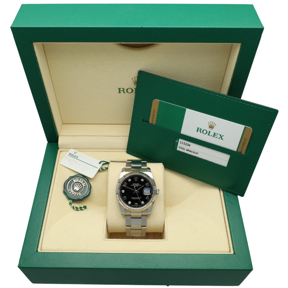 Rolex OP Date 34mm Black/diamond dial Ref. 115234 7
