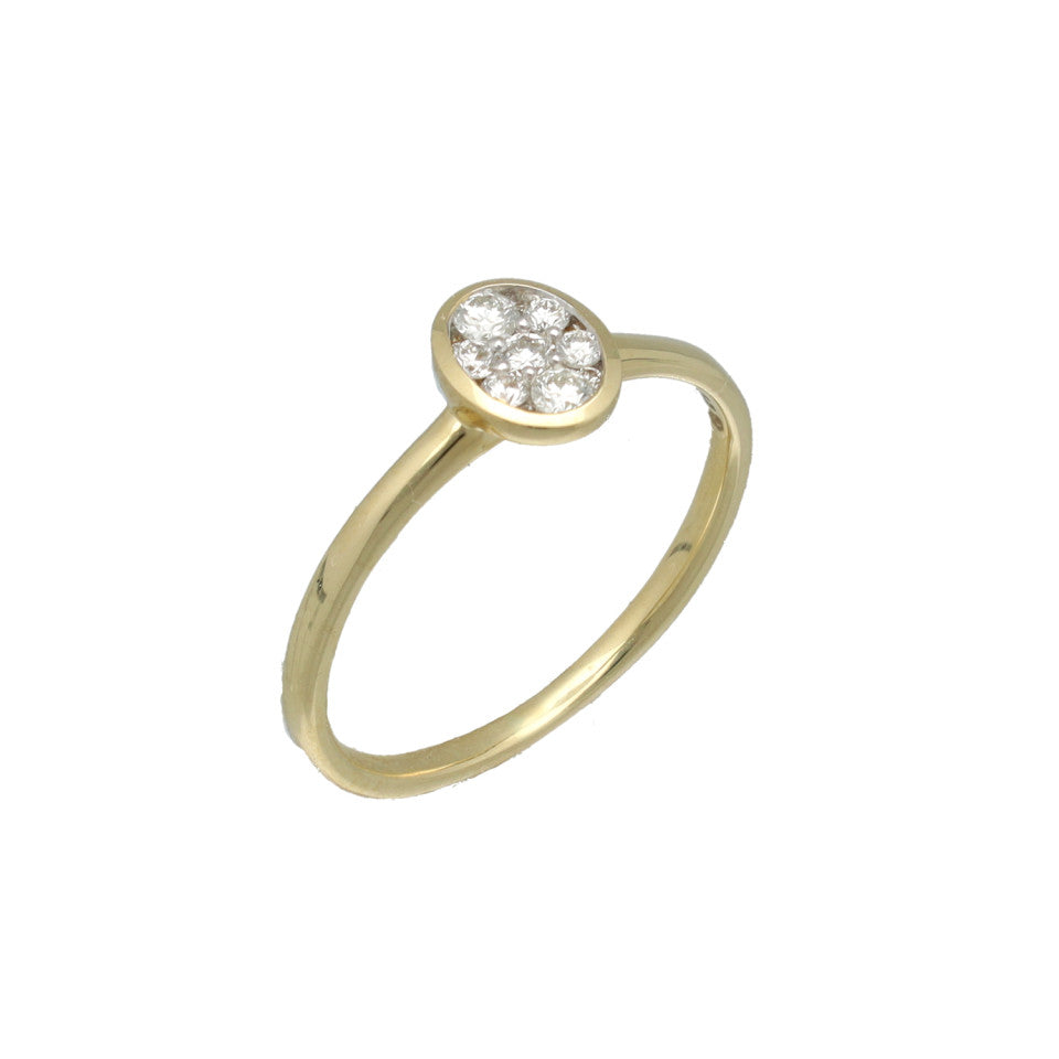 14 Krt Ovale ring met Briljant 0.23Ct. 1