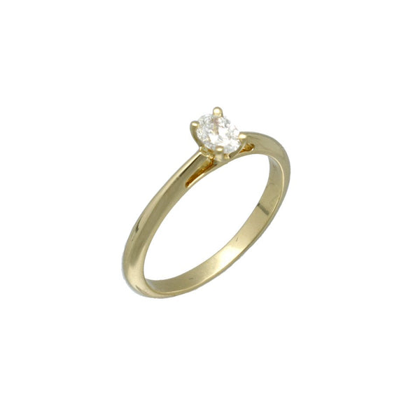 14 Krt gouden Solitaire ring GIA Ovale Briljant 0.30Ct.