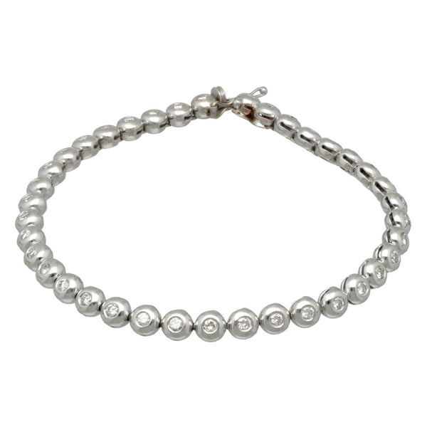 18 Krt Witgouden Tennis Armband ca. 1.15 Ct
